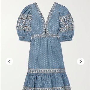 SEA Fernanda cutout tiered floral-print cotton-poplin midi dress size 2